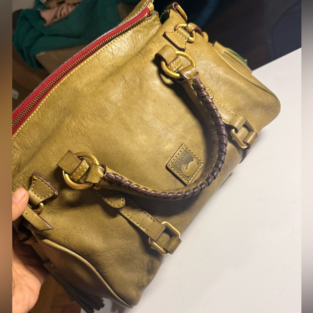 Dooney & Bourke Florentine Leather Tassel Shoulder Bag - Moss - Picture 6 of 12